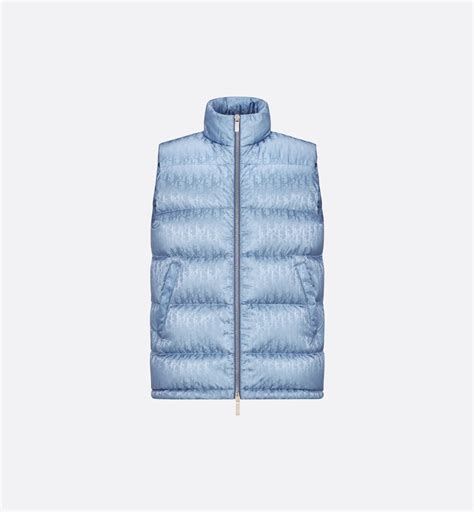 Dior Oblique Down Vest Blue Technical Jacquard.